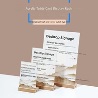 Présentoir de Table en Bois Massif avec Double Emplacement pour Cartes et Menus A4/A5 en Acrylique – Idéal pour Restaurants et Listes de Prix