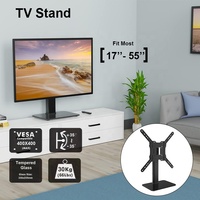 Nueva llegada se adapta a la mayoría de 37 "-75" seguro y estable altura ajustable negro LED TV soporte de suelo