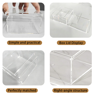 Boîte <span class=keywords><strong>carrée</strong></span> transparente en acrylique PS avec couvercle, boîte <span class=keywords><strong>de</strong></span> <span class=keywords><strong>rangement</strong></span> anti-poussière pour bonbons, boîte d'emballage <span class=keywords><strong>carrée</strong></span>, boîte <span class=keywords><strong>de</strong></span> présentation pour figurines, bijoux et cadeaux - Product Image 5
