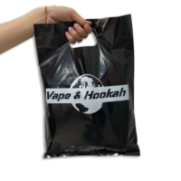 Sac en plastique à poignée en LDPE/HDPE avec logo imprimé personnalisé, sac découpé, sac de shopping pour l'emballage de vêtements/chaussures