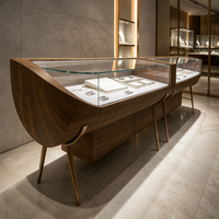 Vitrine à bijoux minimaliste pour usage commercial, comptoir d'exposition de bijoux en verre autoportant pour la décoration intérieure de magasins haut de gamme