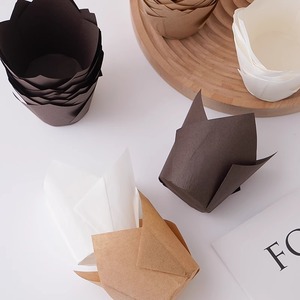 Vasos de Papel para Hornear Tulip, Resistentes al Aceite, para Muffins, Blancos, Marrones, Color Natural, 40gsm, Aptos para Horno - Product Image 4