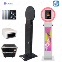Photomaton à écran LCD de base Photomaton rond pour iPad avec tête réglable en angle et étui de vol gratuit Cabine de location de fournitures de fête