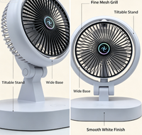 Ventilateur de bureau portable blanc, petit ventilateur de table silencieux avec inclinaison réglable, grille amovible et base stable pour la maison, le bureau et la chambre