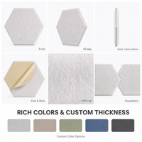 Panneaux acoustiques hexagonaux modernes en fibre de polyester CHIHENG 9 mm 12 mm, dalles murales insonorisantes haute densité pour studio d'enregistrement