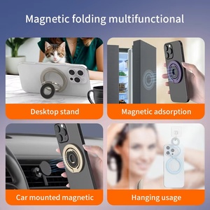 NOUVEAU Support de téléphone magnétique double face avec anneau et béquille, poignée magnétique pour <span class=keywords><strong>iPhone</strong></span> 17 16 15 14 13 <span class=keywords><strong>12</strong></span> Pro Max, support pour voiture et salle de sport - Product Image 6