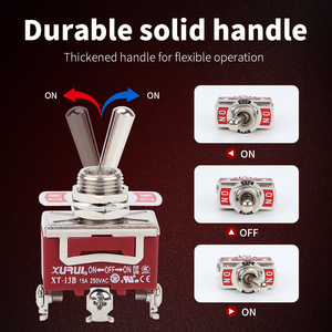 Interrupteur à bascule SPDT 12V 24V approuvé TUV KC CE CCC, marche-arrêt-marche XT-13B, équipement électrique max. Vis de fixation 25A courant IP40 - Product Image 2
