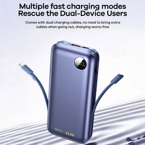 REMAX FP-130 Power Bank 20000mAh, Ricarica Super Veloce 22.5W, Cavi Doppi Integrati, Caricabatterie Portatile con Display LED per <span class=keywords><strong>Viaggi</strong></span> - Product Image 4