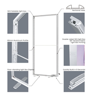 Boîte à lumière SEG pliable avec cadre en aluminium et tissu tendu, présentoir portable pour stand d'exposition