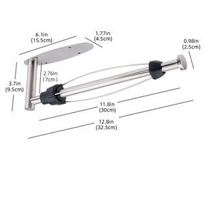 Portarotolo da cucina a mano singola strappo operabile sotto l'armadio supporto a parete supporto per asciugamani di carta con ammortizzatore lungo - Product Image 4