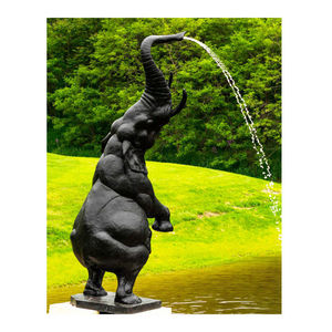 तालाब जीवन आकार बाहरी मूर्तियां गृह सजावट आउटडोर बड़े बगीचे जल सुविधा कांस्य हाथी की मूर्ति मूर्तिकला फव्वारा - Product Image 2