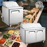 Vente d'usine, table de préparation pour pizza et sandwichs américains, comptoir réfrigéré, réfrigérateur à salade, équipement de réfrigération pour restaurant
