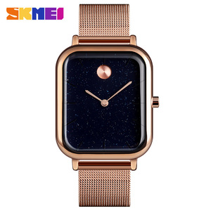 Skmei Women's Quartz Watch Rose Gold Mesh Band Starry Sky Face 30M Waterproof Analog Couple Watch - Product Image 1
