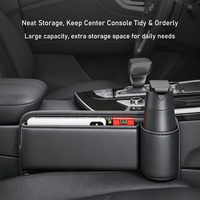 Organisateur universel en cuir pour l'espace entre les sièges de voiture, anti-chute, avec porte-gobelet, poche console pour téléphone, clés et cartes, pour SUV et berlines