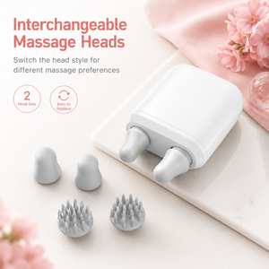 Mini masajeador multifuncional de 3 velocidades con cabezales intercambiables, masajeador eléctrico de dedos para aliviar el dolor de cuello, cara y hombros, relajante - Product Image 4