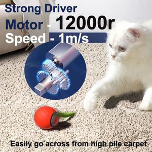 Tompo <b>Interactive</b> Smart Automatic Rolling Electric <b>Cat</b> Ball Feather Teaser Eco-Friendly Small Silicone Pet <b>Toy</b> for Active <b>Cats</b> - Product Image 5