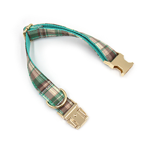 Producto en Oferta, <span class=keywords><strong>Collar</strong></span> de Perro de Poliéster a Cuadros Marrón y Verde, Estilo 2025, Herrajes Clásicos, Gancho para Correa, Collares de Perro Encantadores con Lazo - Product Image 4