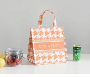 Bolso de mano informal de lino y algodón personalizable con borlas y cadenas, bolsa de almuerzo de compras impermeable plegable para mujer - Product Image 6