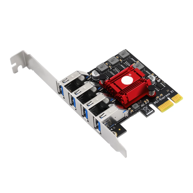 Desktop Computer PCI-E to USB3.2 Gen1 Expansion Card Pcie to 4-port USB3.0 Adapter Card