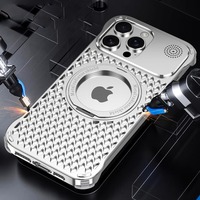 Pour iPhone 16 Pro Max étui titane support magnétique aluminium aromathérapie sans monture couverture 16 15 Pro 14 trou de refroidissement protection