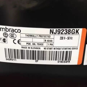 คอมเพรสเซอร์ทำความเย็น Embraco รุ่น NJ9238GK 230V 50Hz ป้องกันความร้อน ผลิตในสโลวาเกีย - Product Image 1