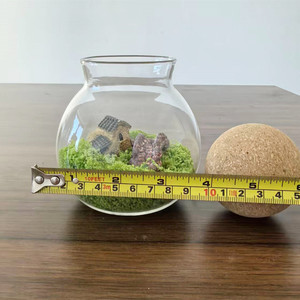 Terrarium en verre écologique 10*13cm avec couvercle en liège et boule en bois pour <span class=keywords><strong>jardin</strong></span> de bureau, plantes en mousse, <span class=keywords><strong>mini</strong></span> paysage intérieur - Product Image 5