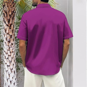 Men's ODM Custom Logo Breathable Stand Collar Food Cars <b>Print</b> Hawaiian Short Sleeve Casual Tropical <b>Funky</b> Button Down Shirt - Product Image 3