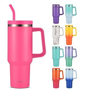 40oz Stainless Steel Tumbler Vacuum Insulated With Handle <b>Straw</b> for Car Large Capacity Double Wall Ice Mac <b>Cup</b> - Product Image 4