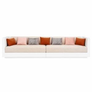 Elegante Sofá Lounge de Lino Personalizable |   Sofá Tapizado de Tres Plazas con Fundas Extraíbles para Sala de Estar de Villa, Venta al Por Mayor - Product Image 1