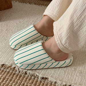 XIXIXITIAO pantoufles de maison pour femmes hommes antidérapantes chaussures d'intérieur à rayures minimalistes glissières de sol en mousse à mémoire de forme pour la maison - Product Image 5