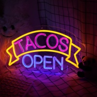 Enseigne Néon Ouverte Led Lettre Chambre Décor Nouveau Design Entreprise Logo Décoration Murale Tacos Enseigne Néon