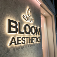 Enseigne lumineuse LED 3D personnalisée en métal, rétroéclairée, découpée au laser, en relief, pour salon de beauté, cabinet dentaire, devanture de magasin, mur