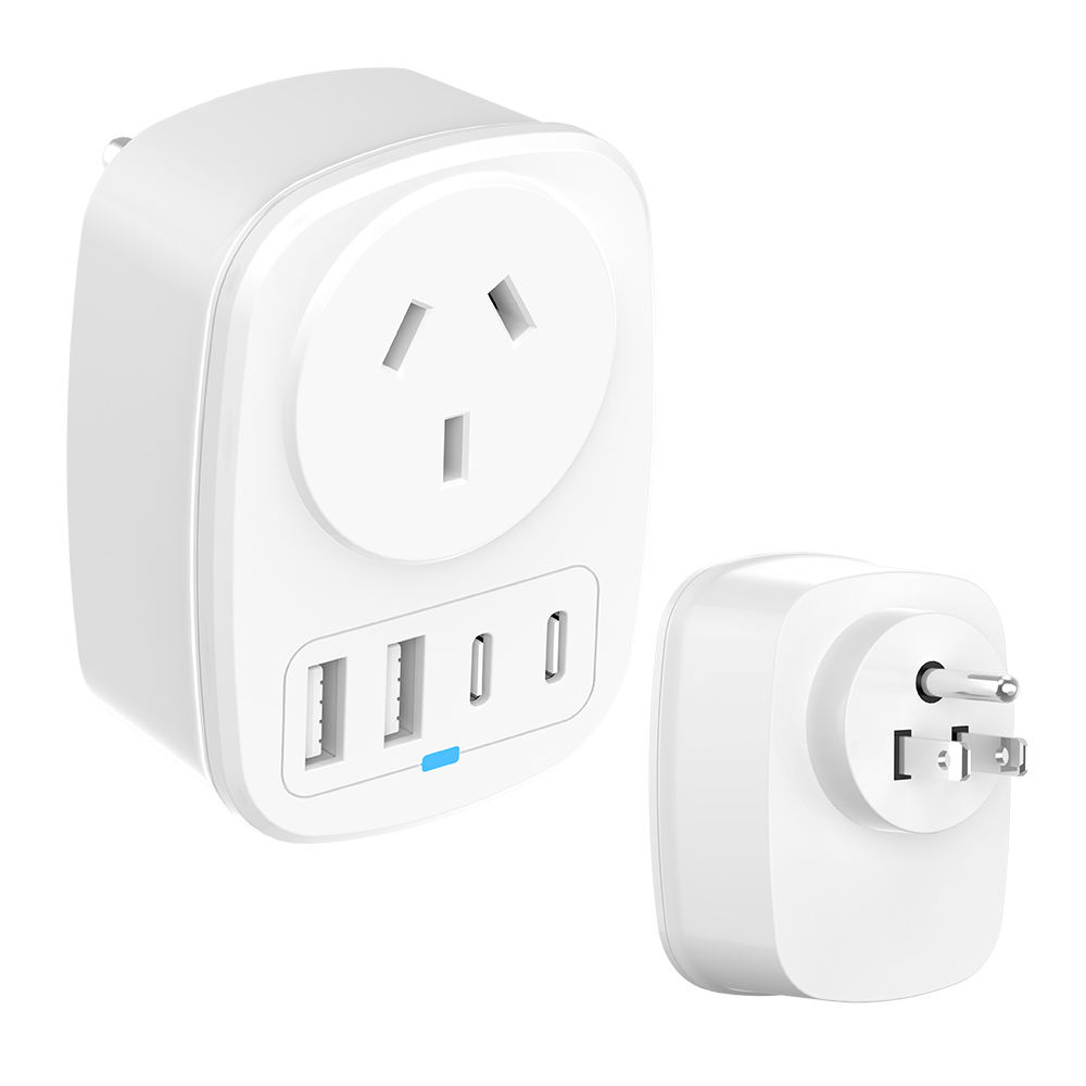 HONPNK AU to US Connectors Worldwide Travel Charger International Universal Plug Power Adapter