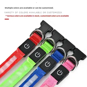 애완동물 목걸이 USB 충전식 발광 나일론 리본 디자인 버클 클로저 중국 스타일 고휘도 강아지 목걸이 - Product Image 3