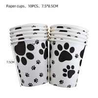 Décorations de fête sur le thème des pattes de chiot pour anniversaire et Thanksgiving, assiettes, gobelets, serviettes, vaisselle, ballons en papier durables pour usage intérieur