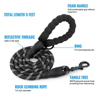Laisse pour chien personnalisée avec logo, réfléchissante, robuste, résistante, en nylon imperméable, avec poignée rembourrée