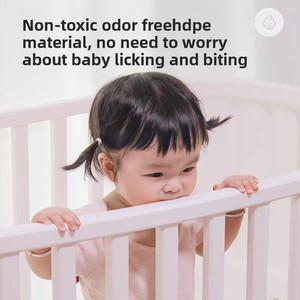 7-in-1 Multifunctional Baby Crib with <b>Wheels</b> Adjustable Height Changing <b>Table</b> Playpen Bedside Crib <b>for</b> Newborn to 3 Years Home - Product Image 2