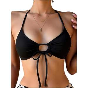 Top de Bikini Personalizado para Mujer, con Tirantes Finos y Escote Pronunciado, de Nailon Elástico y Spandex, para Playa o Verano - Product Image 3