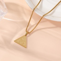 Pendentif en acier inoxydable plaqué or 18 carats inspiré de l'inscription arabe islamique triangulaire, collier de bijoux de mode, Coran en gros