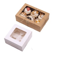 Boîte de papier de haute qualité boîte de gâteau d'emballage jetable en carton carré avec fenêtre