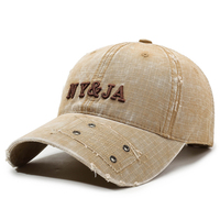 Casquette de baseball vintage effet vieilli, broderie 3D, faible MOQ, personnalisable, 6 panneaux, délavée, vente en gros avec visière à œillets métalliques
