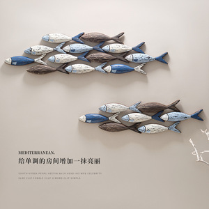 Mediterranean Style 3D Fish Wall Hanging Wooden Irregular Shape Home Decor Blue Color - Product Image 4