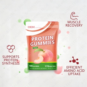 OEM ODM High <b>Protein</b> Gummies Sugar Free for Muscle Growth & Beauty Energy Boost Gummies Private Label Supplement 60pcs - Product Image 2