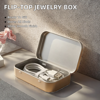 Boîte de rangement en fer blanc à couvercle rabattable pour bijoux, pilules, outils de maquillage, câbles, bonbons à la menthe, petits accessoires, emballage cadeau, usage domestique