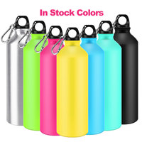 Bouteille d'eau de sport réutilisable en aluminium noir mat, logo unique imprimé personnalisé 1l, ml