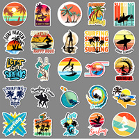 50 autocollants en PVC imperméables et autocollants pour la décoration de téléphones portables, planches de surf, bagages et gobelets à eau
