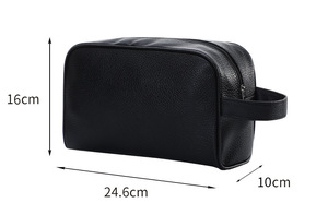 トラベルジッパーメイクアップバッグ化粧品オーガナイザー収納ポーチ防水PUレザートイレタリーバッグ男性用 - Product Image 2
