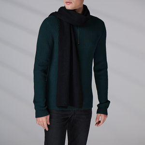 Knitwear Manufacturer Custom Winter Warm Unisex Classic Basic Outdoor Sweater Shawl <b>Wool</b> Long Ribbed Knit Scarf for Men - Product Image 5