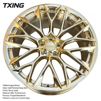 Jantes en alliage d'aluminium 6061-T6 sur mesure, 18-24 pouces, vente chaude d'usine, jantes de voiture forgées dorées polies sur mesure de 21 pouces