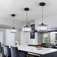 Lustre suspendu moderne en cristal E27 à faible MOQ pour bar, hôtel, maison, luminaire décoratif